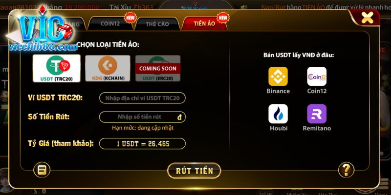 rut tien vicclub tien ao Giao dịch tiền ảo mới nhất tại nền tảng đổi thưởng